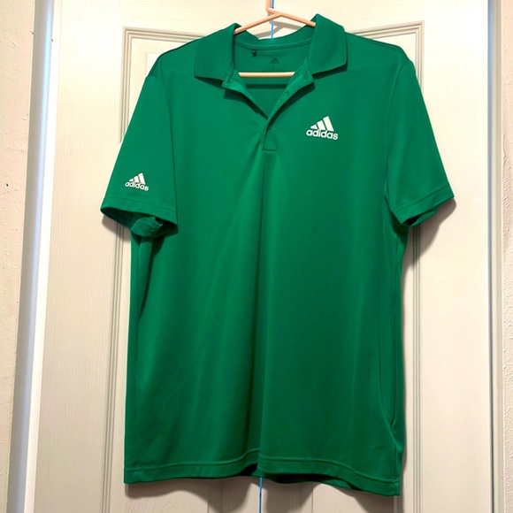 adidas Shirts Adidas Mens Green Polo Shirt Size Large Poshmark
